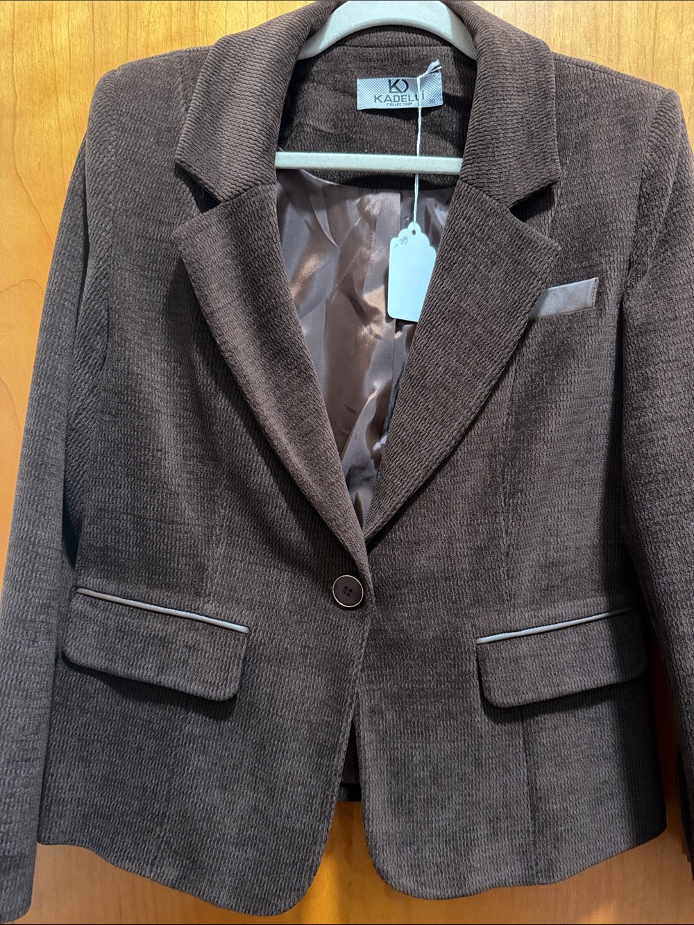Women's Dark Brown Corduroy Blazer